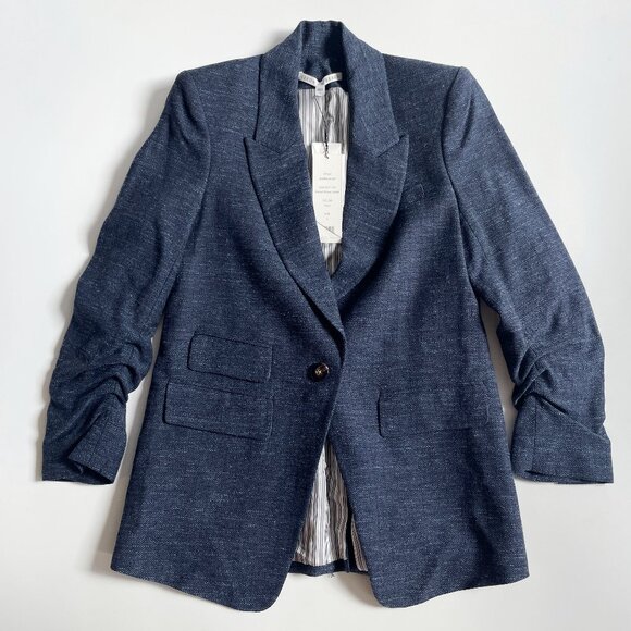 Veronica Beard Martel Dickey Jacket Herringbone Wool Blazer Navy Size 6 NEW NWT - Picture 4 of 11